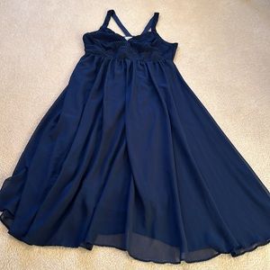 Navy 3x nwot polyester/cotton evening dress